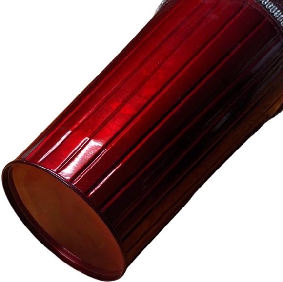 Debi Lilly Bright Rich Red Metallic Royal Jewelled Metal Vase - Picture 3 of 7